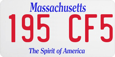 MA license plate 195CF5