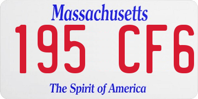 MA license plate 195CF6