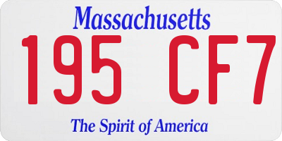 MA license plate 195CF7