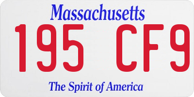 MA license plate 195CF9
