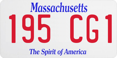 MA license plate 195CG1