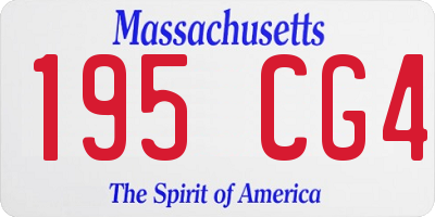 MA license plate 195CG4