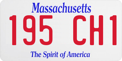MA license plate 195CH1