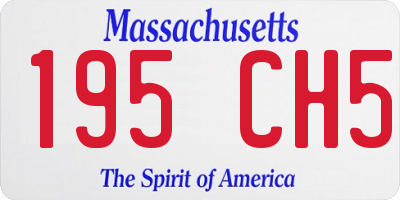 MA license plate 195CH5