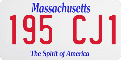 MA license plate 195CJ1