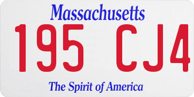 MA license plate 195CJ4