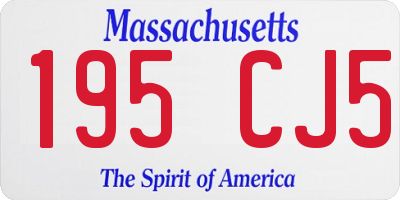 MA license plate 195CJ5