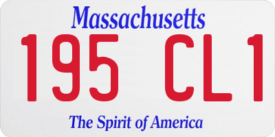 MA license plate 195CL1