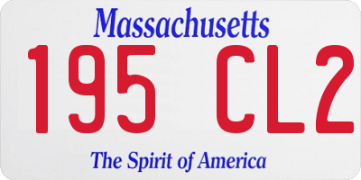 MA license plate 195CL2