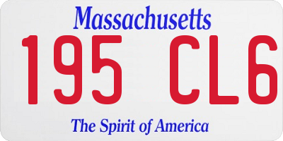 MA license plate 195CL6