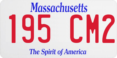 MA license plate 195CM2