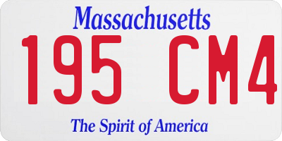 MA license plate 195CM4