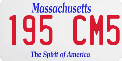 MA license plate 195CM5