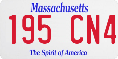 MA license plate 195CN4