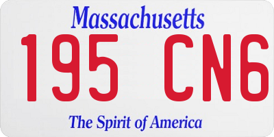 MA license plate 195CN6