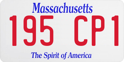 MA license plate 195CP1