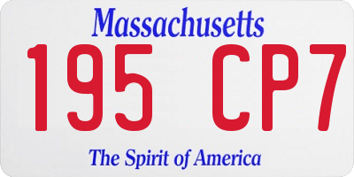 MA license plate 195CP7