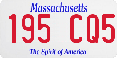 MA license plate 195CQ5