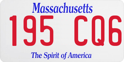 MA license plate 195CQ6