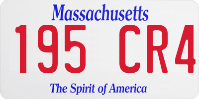 MA license plate 195CR4