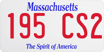 MA license plate 195CS2
