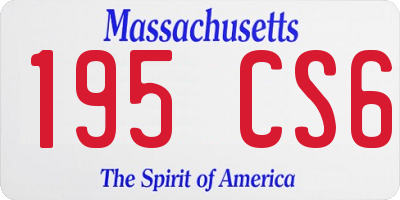 MA license plate 195CS6