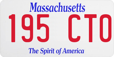 MA license plate 195CT0