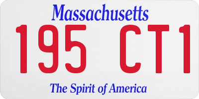 MA license plate 195CT1