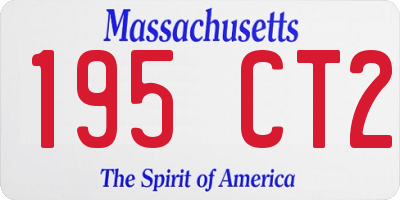 MA license plate 195CT2