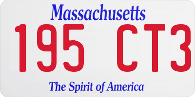 MA license plate 195CT3