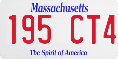 MA license plate 195CT4