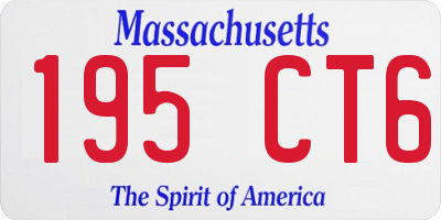 MA license plate 195CT6