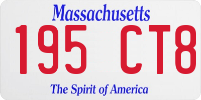 MA license plate 195CT8