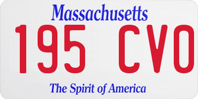 MA license plate 195CV0