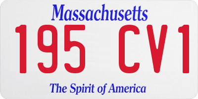 MA license plate 195CV1