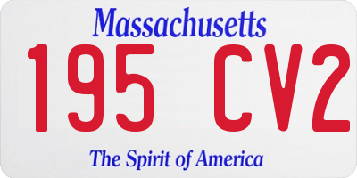 MA license plate 195CV2