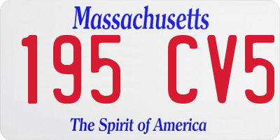 MA license plate 195CV5
