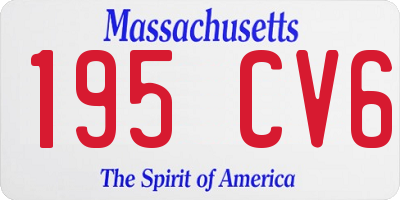 MA license plate 195CV6