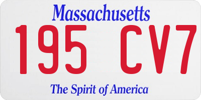 MA license plate 195CV7