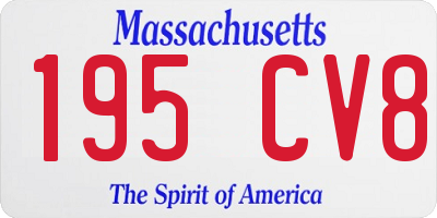 MA license plate 195CV8