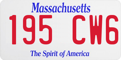 MA license plate 195CW6