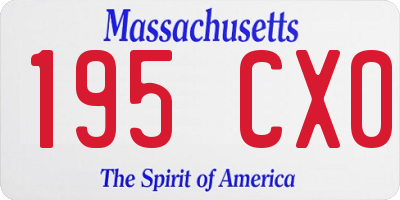 MA license plate 195CX0