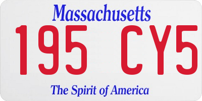 MA license plate 195CY5