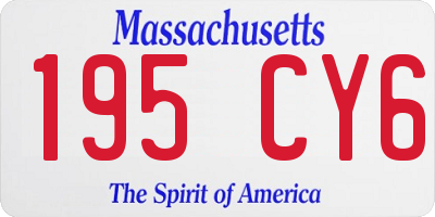 MA license plate 195CY6