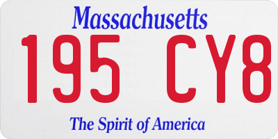 MA license plate 195CY8