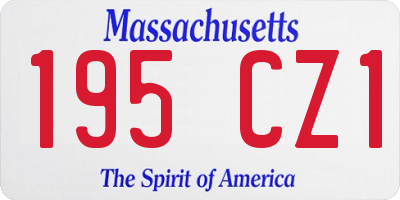 MA license plate 195CZ1