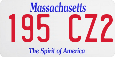 MA license plate 195CZ2