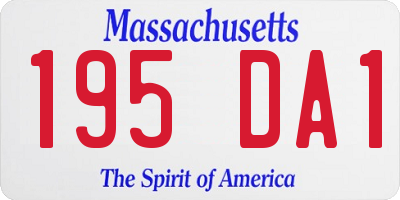 MA license plate 195DA1