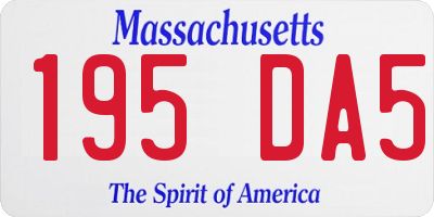 MA license plate 195DA5