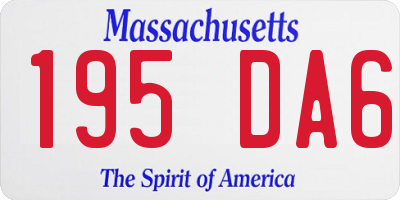 MA license plate 195DA6